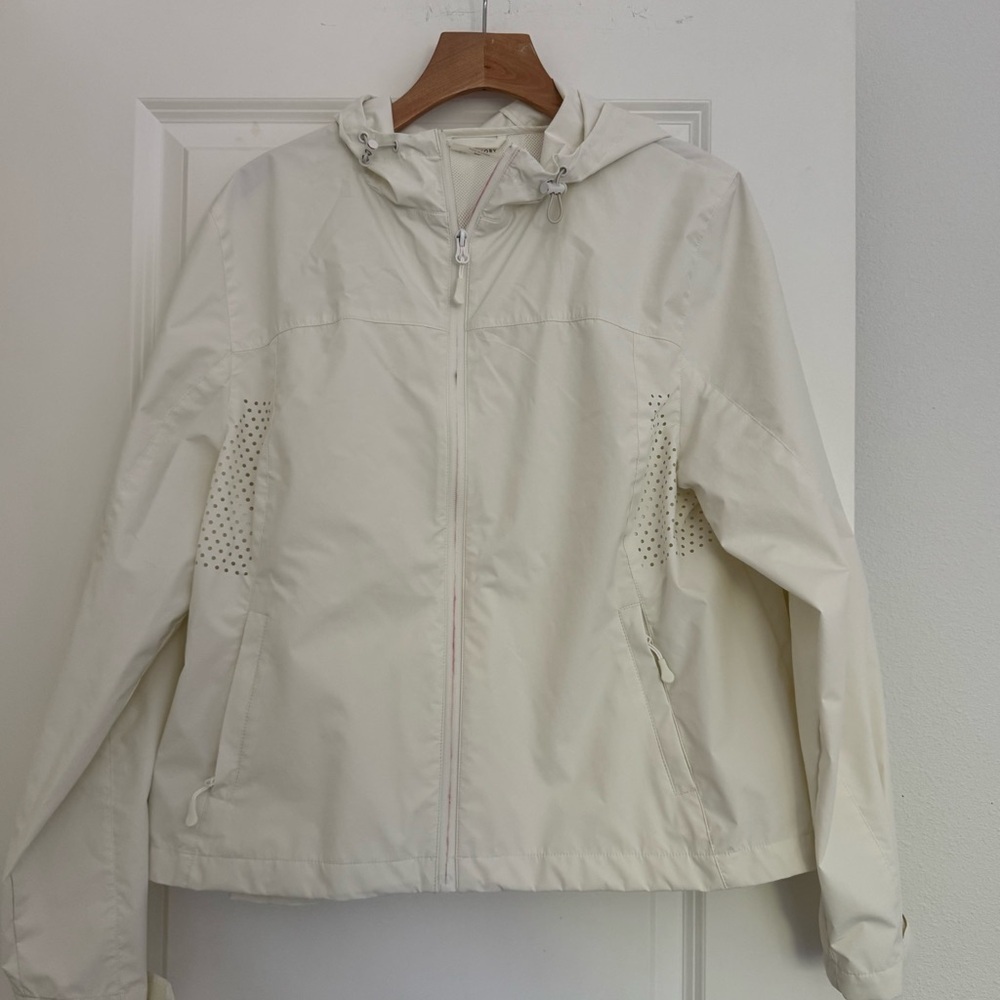 TRAJ3CTORY brand Women’s beige athletic hooded parka jacket coat size XL